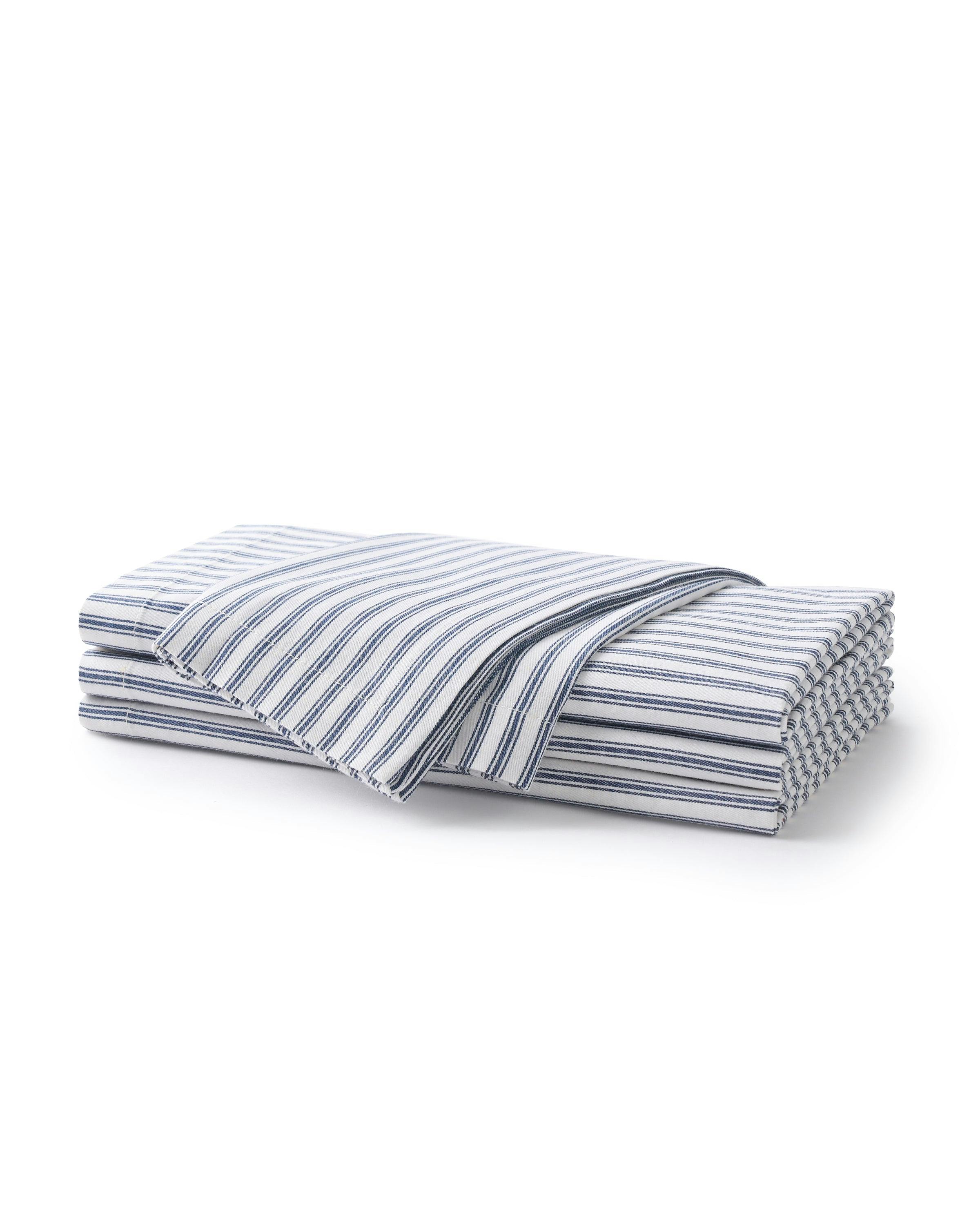 Navy French Ticking Runner & Napkin Bundle
