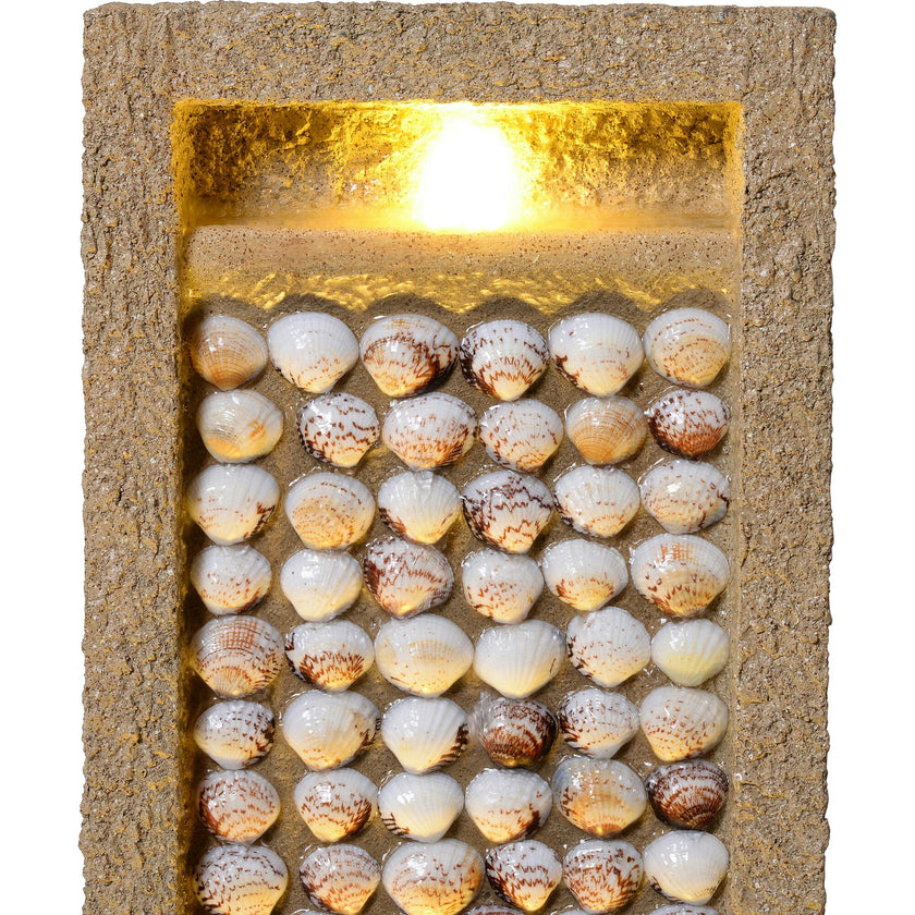 Teamson Home Coastal Seashells Design Outdoor Water Fountain with Warm Glow Lighting