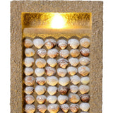 Teamson Home Coastal Seashells Design Outdoor Water Fountain with Warm Glow Lighting