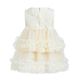 Ivory Flower Layered Tulle Dress