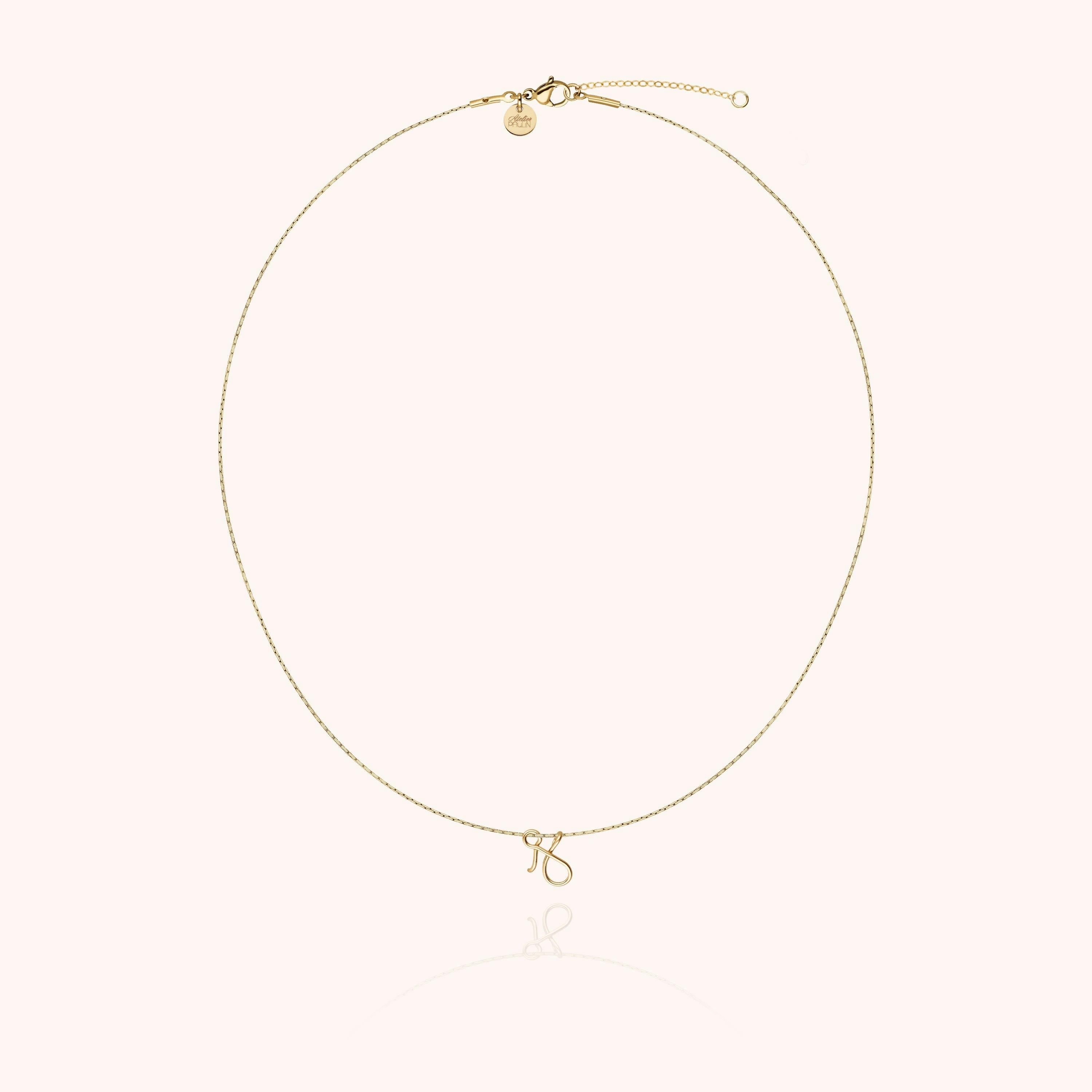 Initial Necklace, 14k Yellow Gold Filled