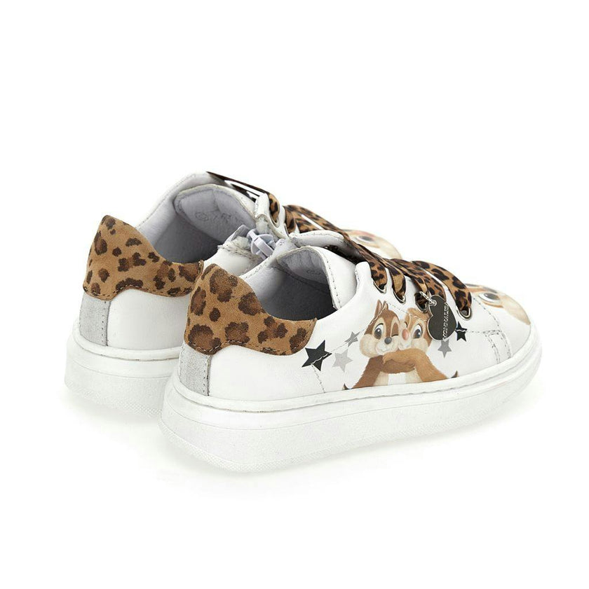 White Chipmunks Print Shoes