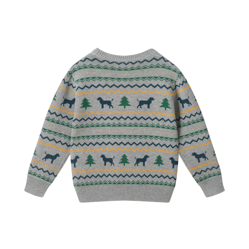 Boys Sweater & Jogger Set | Winter Dogs - Grey