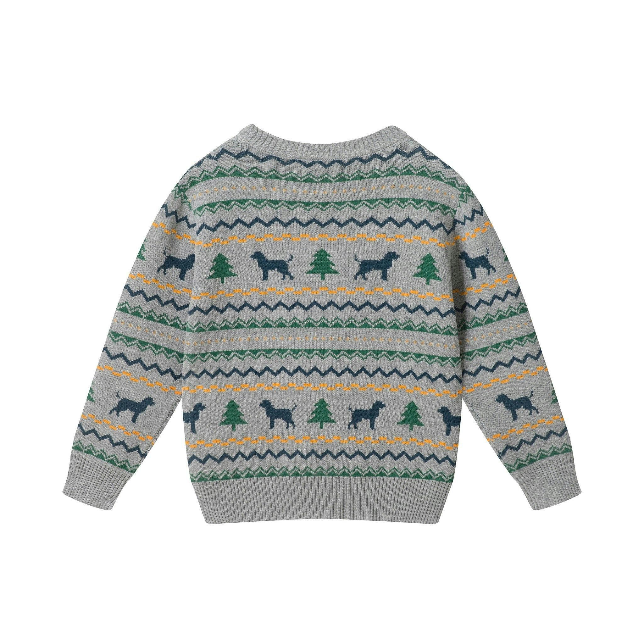 Boys Sweater & Jogger Set | Winter Dogs - Grey