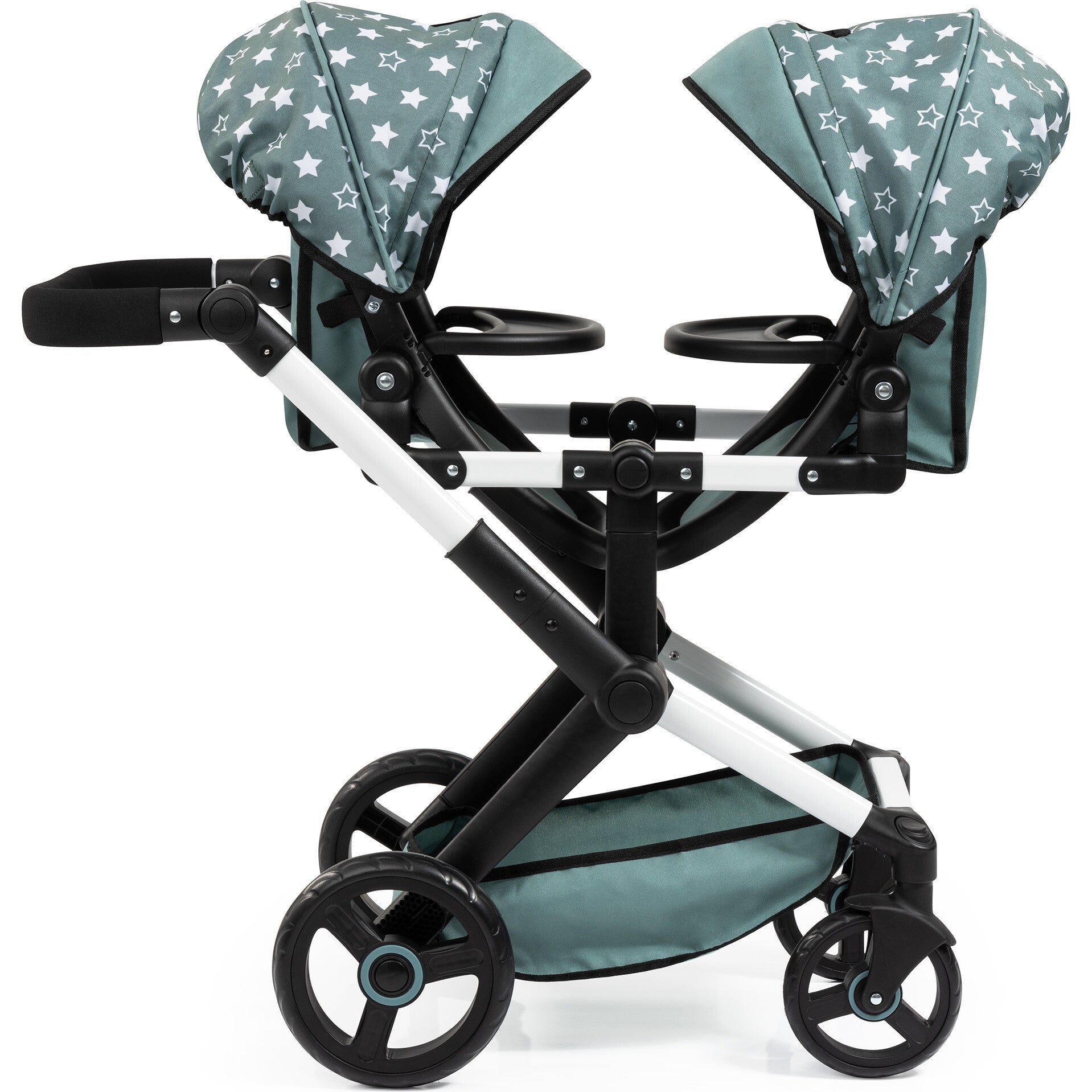 Bayer Design Dolls: Pram Xeo Twin - Green & White Stars
