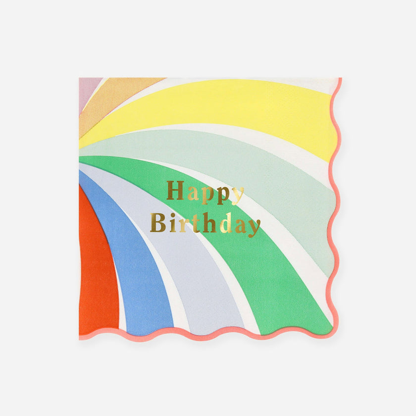 Rainbow Swirl Happy Birthday Large Napkins