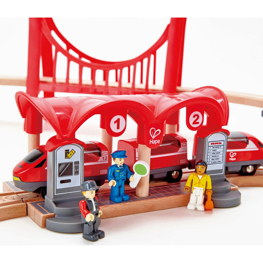 Wooden Busy City Train Set