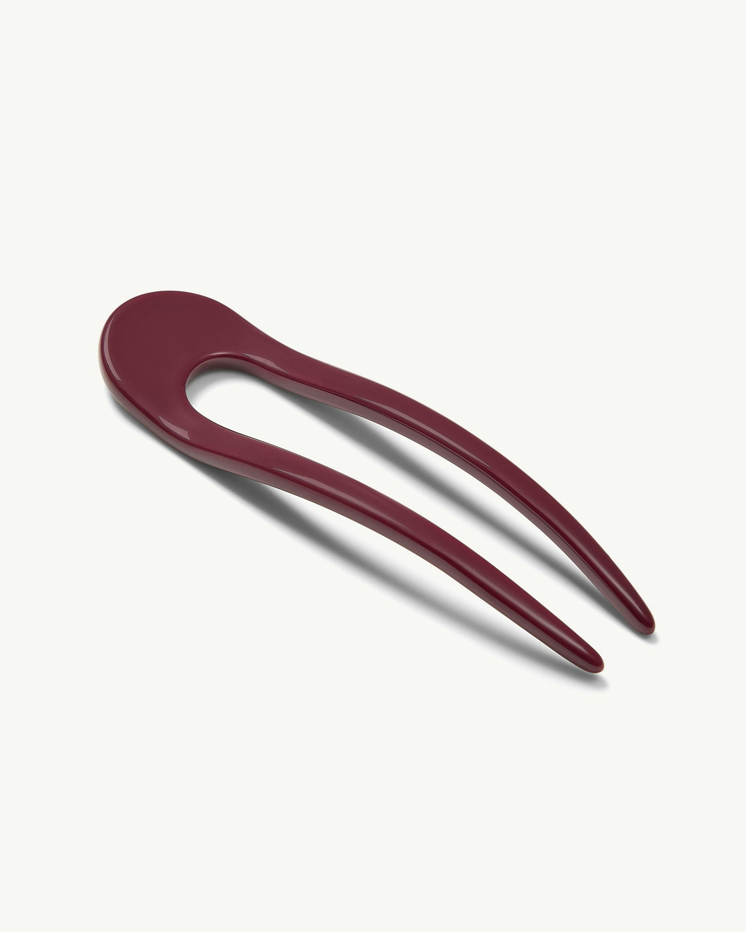 French Hair Pin in Oxblood
