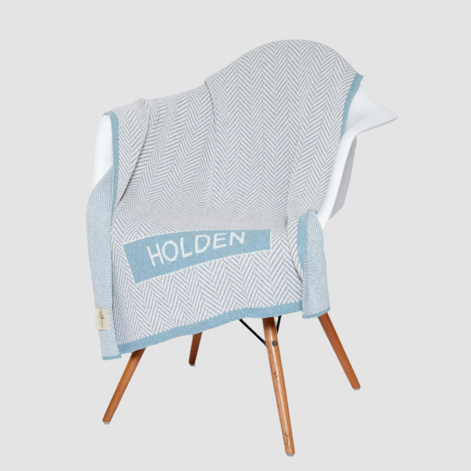Monogrammed Herringbone Baby Blanket