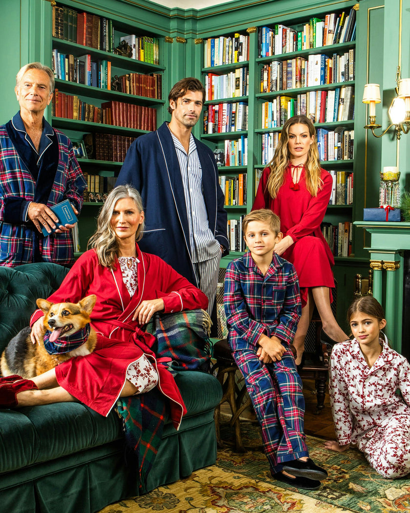 Kid's Brushed Twill Pajama Set in Windsor Tartan
