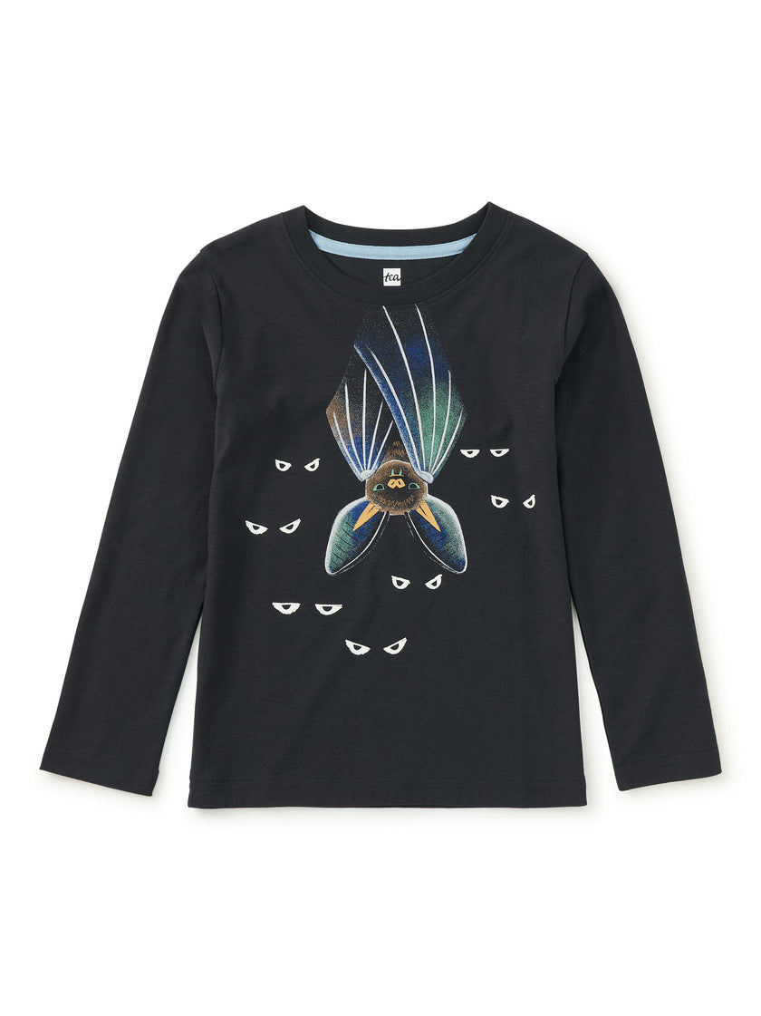 Glowing Bats Double-Sided Tee, Jet Black
