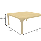 Square Adjustable Kids Table – 13" to 17" Height | Preschool & Toddler Activity Table for Classrooms & Daycares