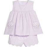 Applique Pocket Short Set - Sea Shells