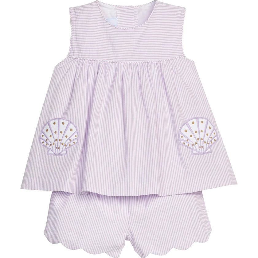 Applique Pocket Short Set - Sea Shells