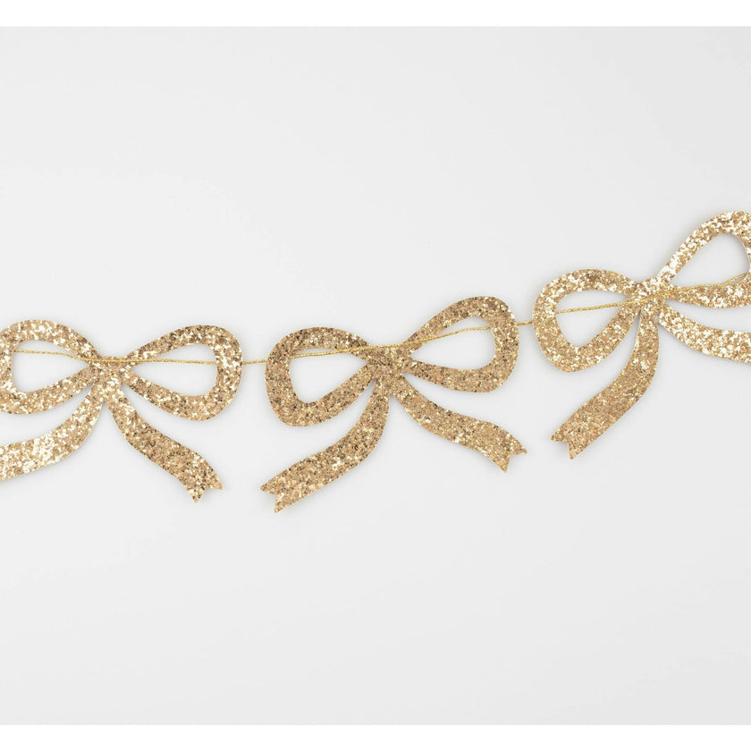 Gold Glitter Bow Garland