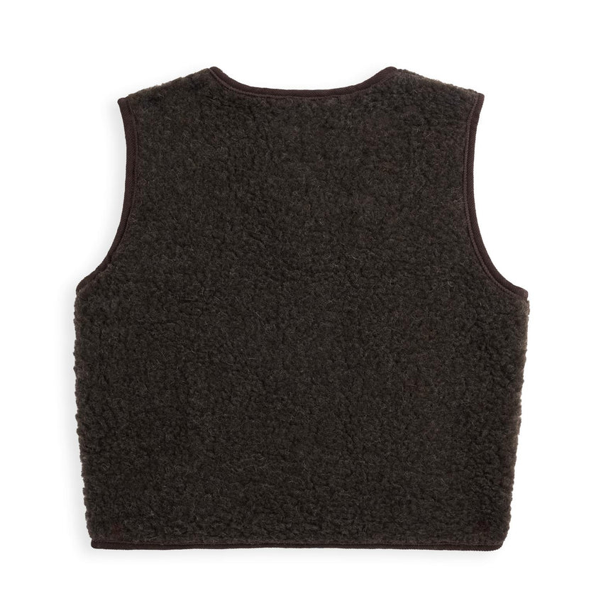 children's merino wool vest - chocolate brown