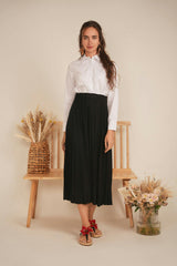 Cropped Cotton Belt Blouse