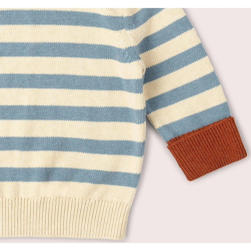 Hazy Blue Striped Knitted Jumper, Blue