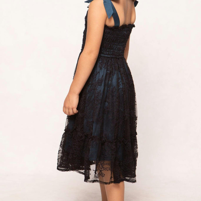 Mini Isadora Dress in Navy & Black