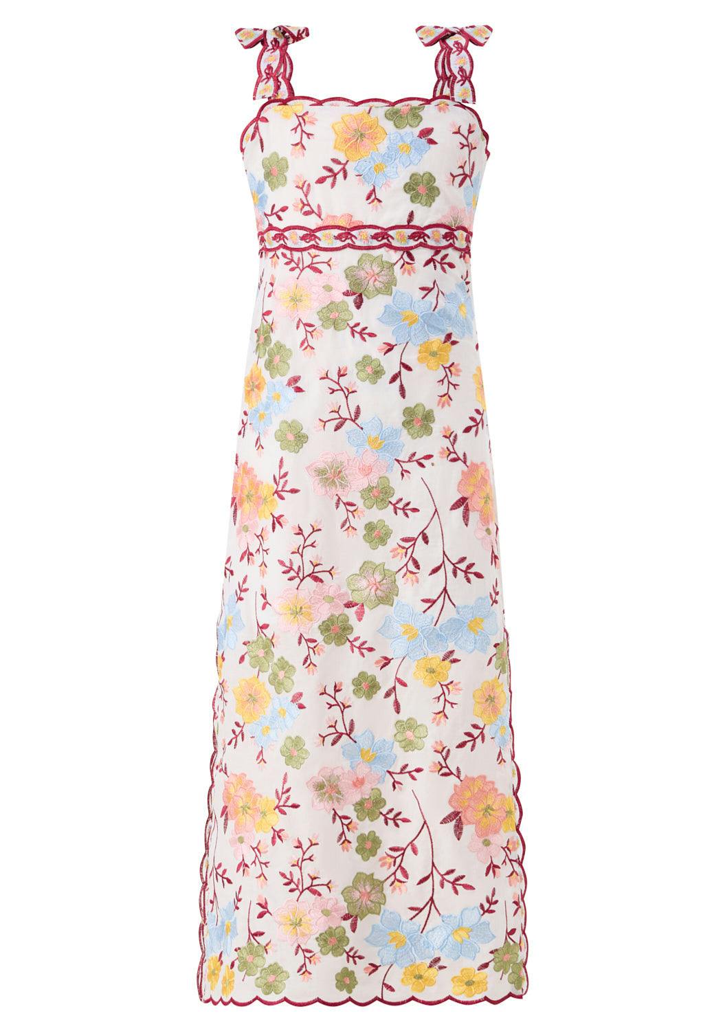 Penelope Cotton Embroidery Maxi Dress