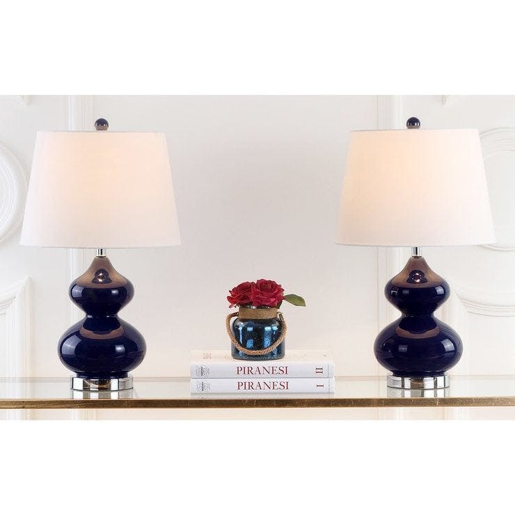 Set of 2 Eva Double Gourd Glass Lamps