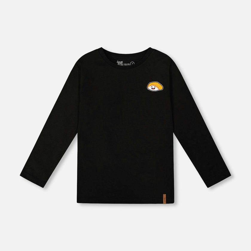 Long Sleeve Jersey Tee Shirt with Print Back & Front