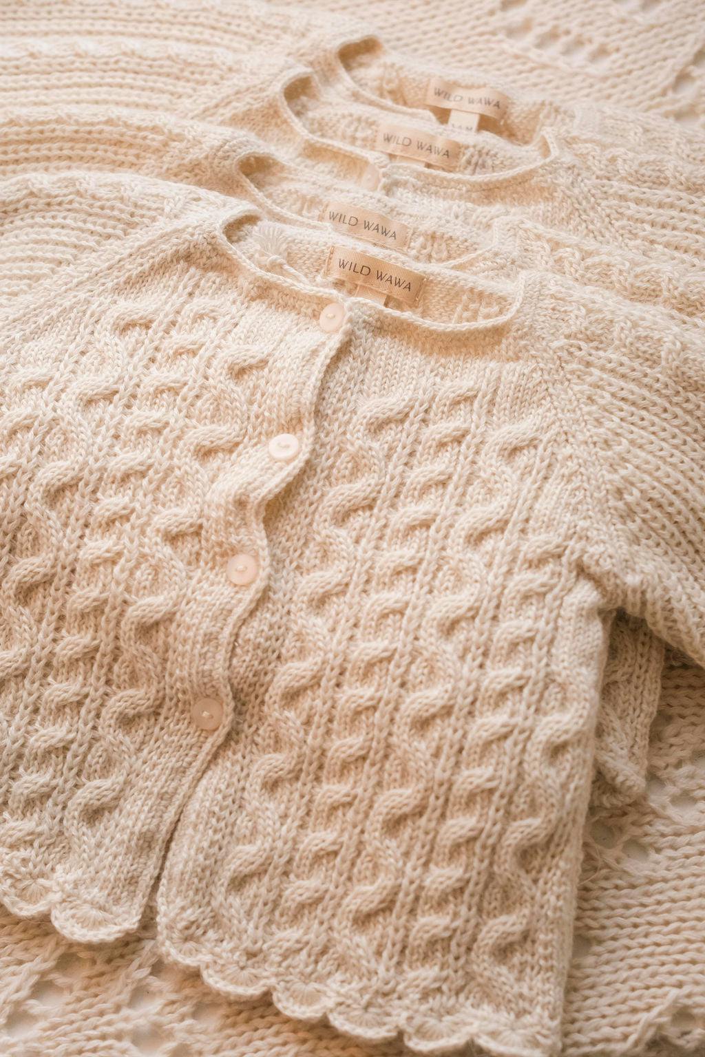 Royal Alpaca Knit Cardigan in Cream