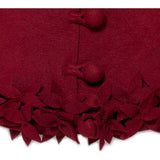 Hand Felted Wool Overlapping Flowers Border Maroon Christmas Tree Skirt 64"/72" Arcadia Home