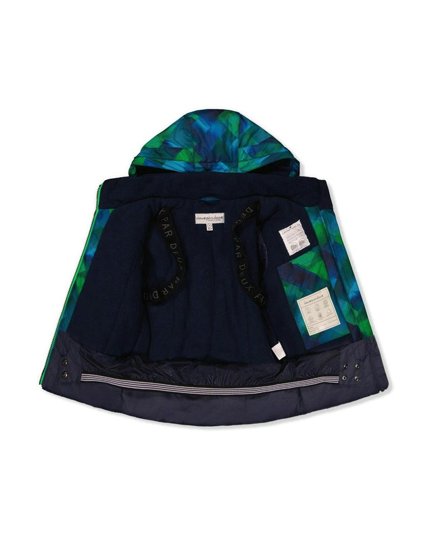 Two Piece Play Snowsuit Blue and Green Checkered Print