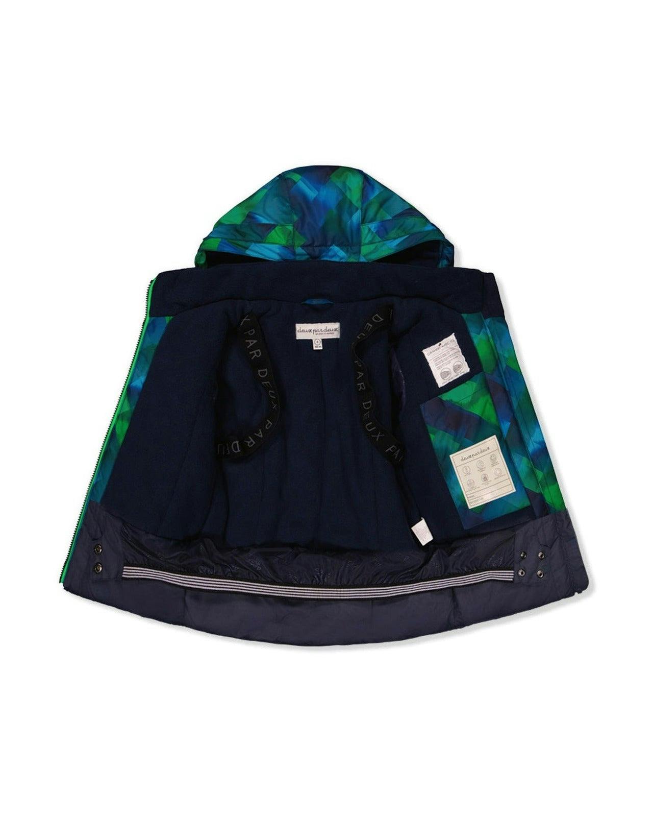 Two Piece Play Snowsuit Blue and Green Checkered Print