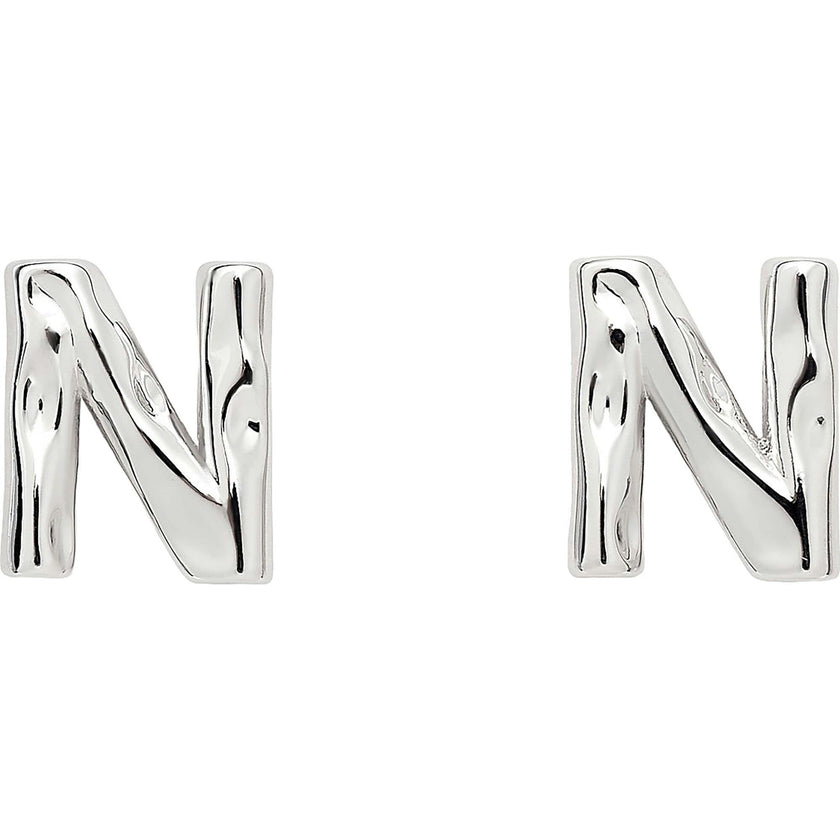 Monogram Studs in Silver