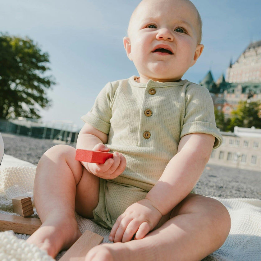 Cotton Rib Romper