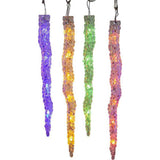 UL 60-Light Dual Color Multicolor/Warm White LED 12-Piece Icicle String Light Set