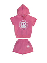 Everything Will Be Alright Print 2-Piece Hooded Tee & Short Set