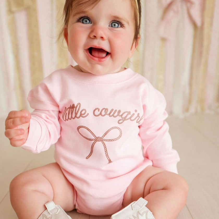 Little Cowgirl Western Long Sleeve Romper