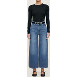 Hepburn Wide Leg High Rise Ankle Jeans Del Ray