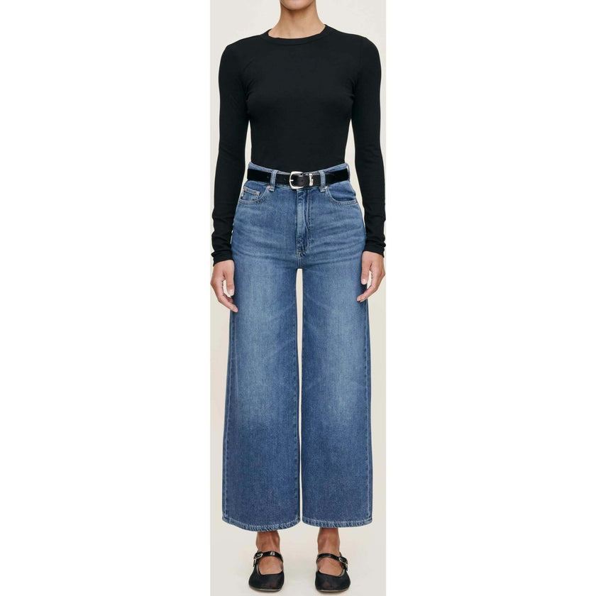 Hepburn Wide Leg High Rise Ankle Jeans Del Ray