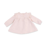 Veiled Pink Bows - Long Sleeve Sweatshirt with Ruffles and Leggings