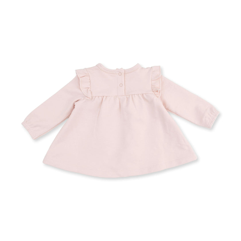 Veiled Pink Bows - Long Sleeve Sweatshirt with Ruffles and Leggings