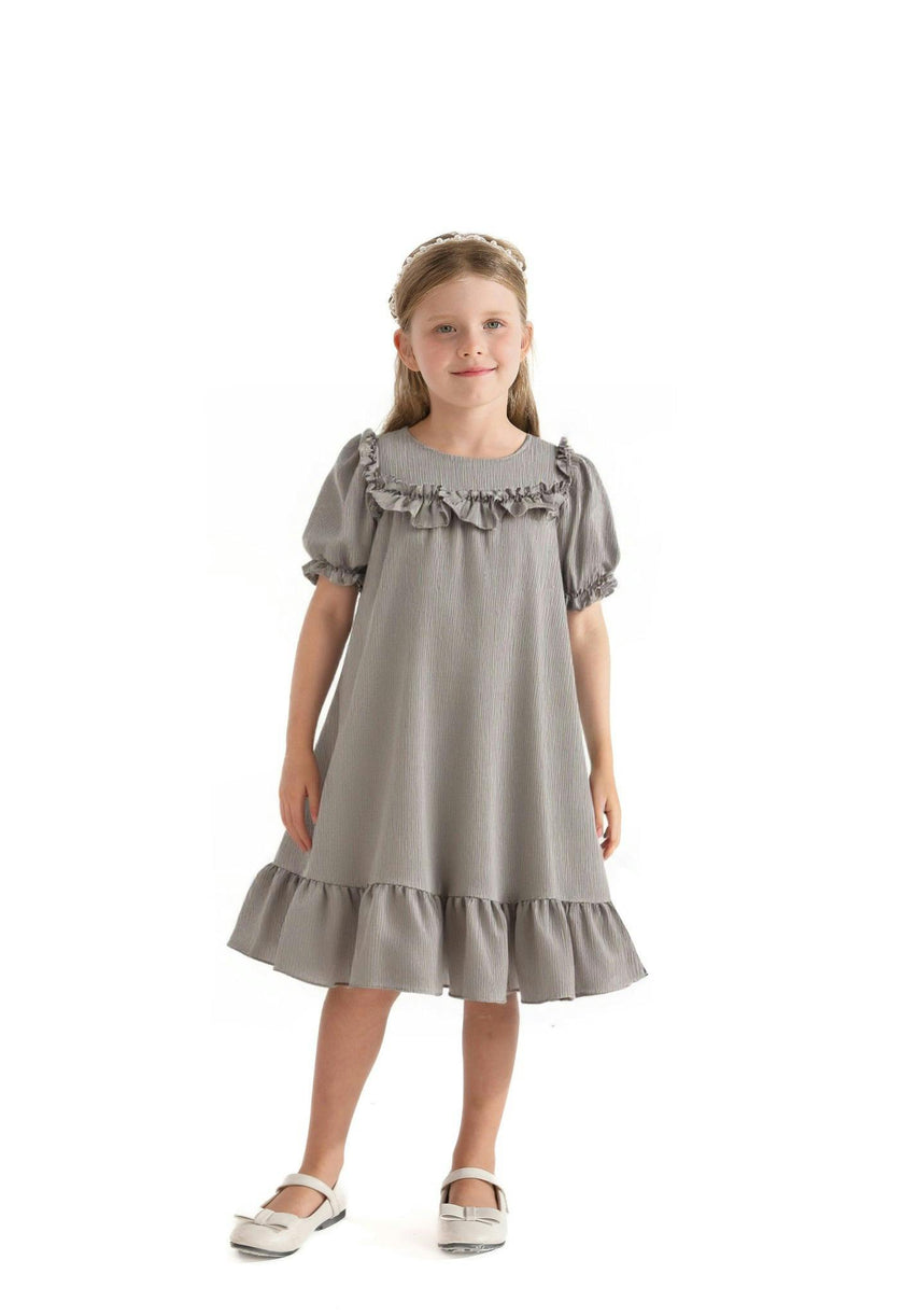 Gray Ruffle Berlin Dress