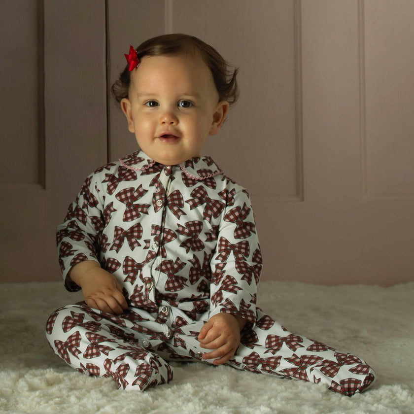 Tartan Bows Babygro