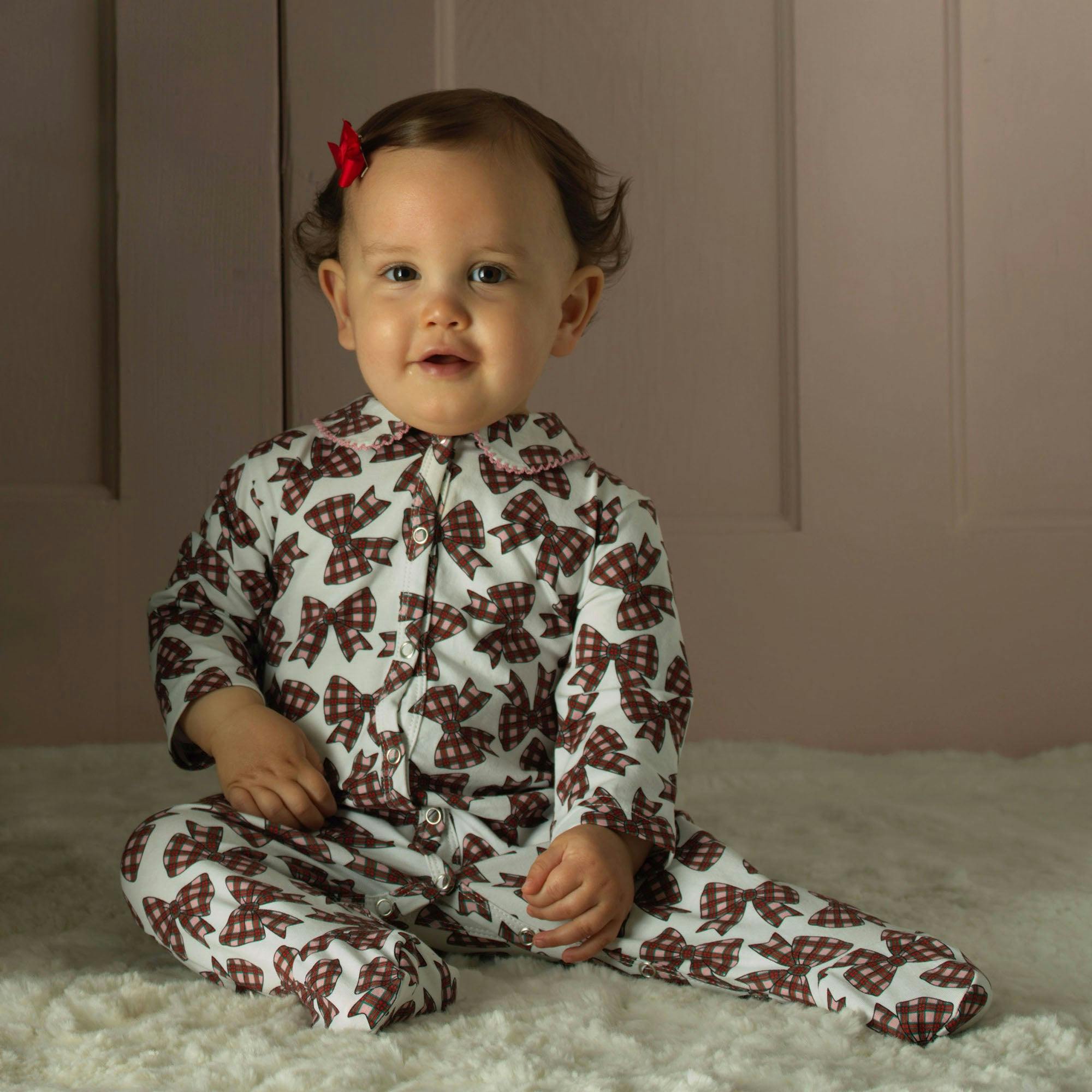 Tartan Bows Babygro