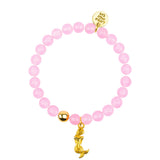 Gemstone Bracelet With Gold Mermaid Charm