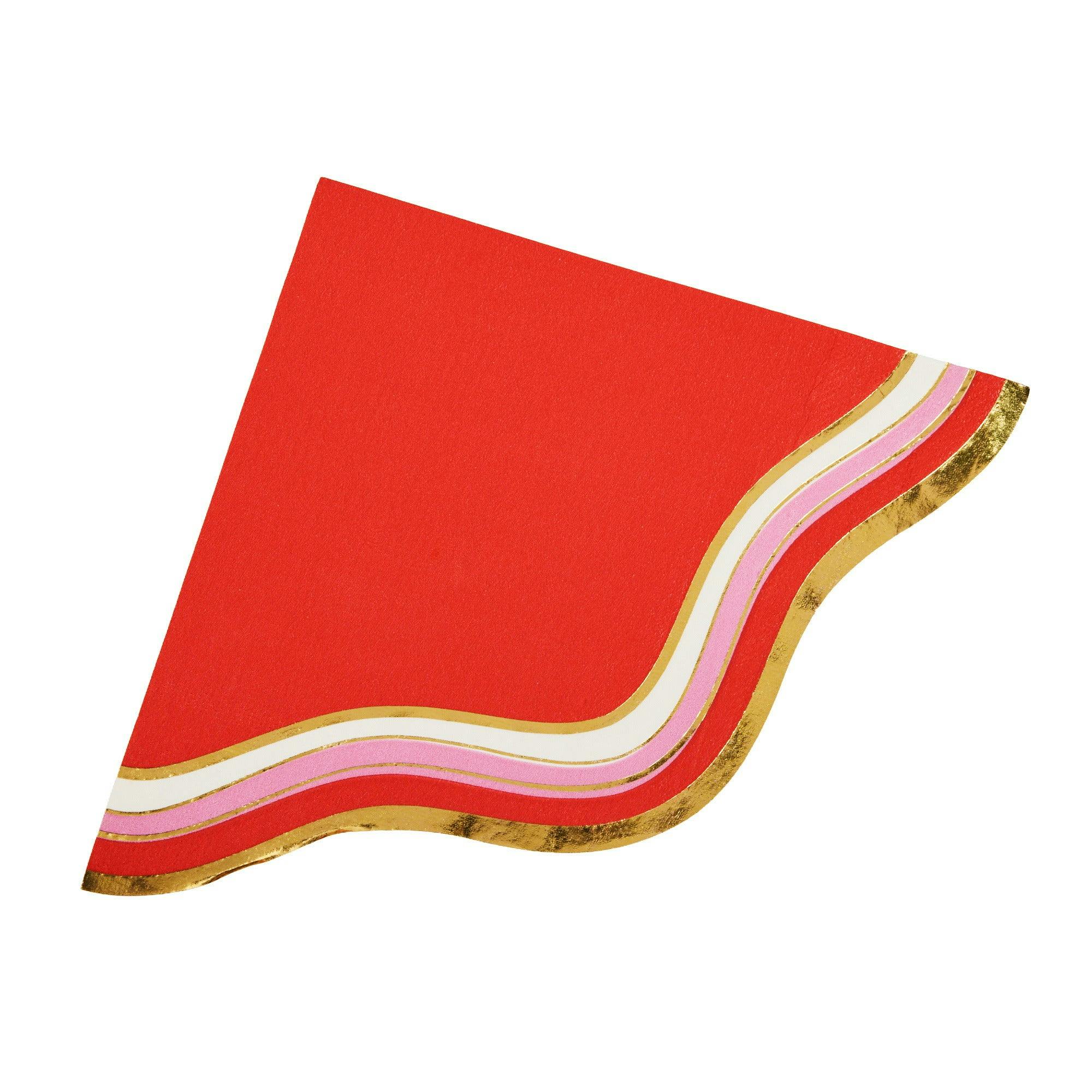 Packed Party Red Paper Napkins, Festive Party Ware