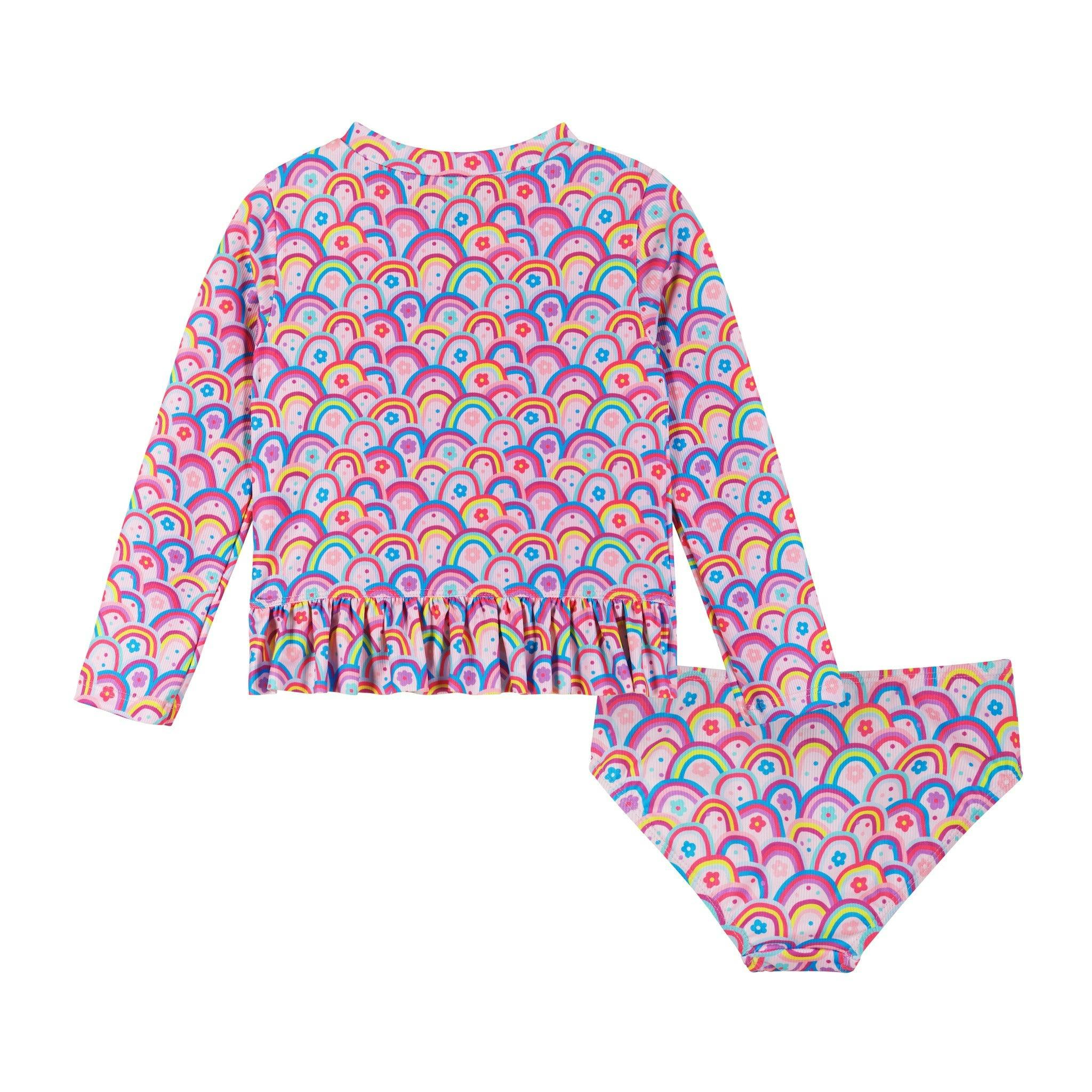 Rainbow Print Long Sleeve Rashguard Set