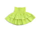 Denim Pink Ruffle Skirt