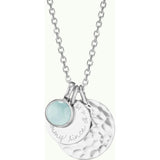 Personalized Hammered Double Disc & Birthstone Necklace