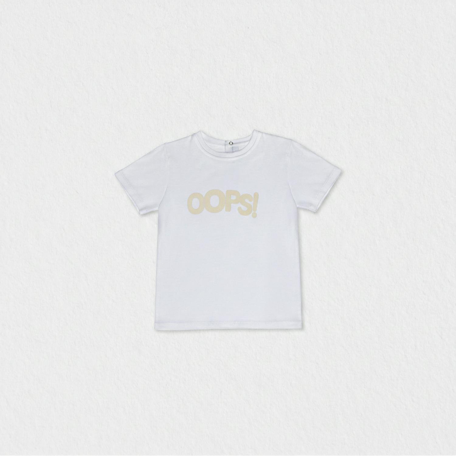 Cederique Baby T-shirt Short Sleeve, White Oops