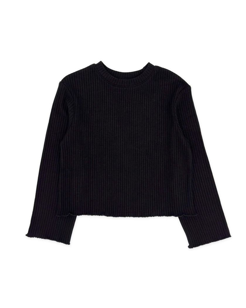 Ruby Top - Black Brushed Rib