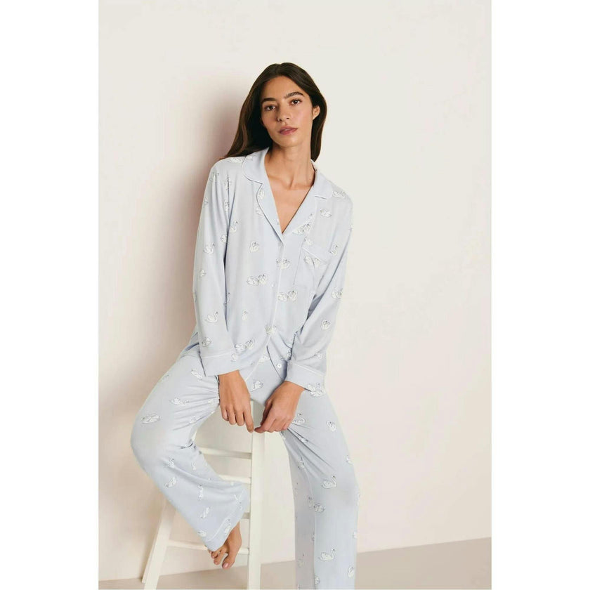 Gisele Printed TENCEL™ Modal Long PJ Set, Blue
